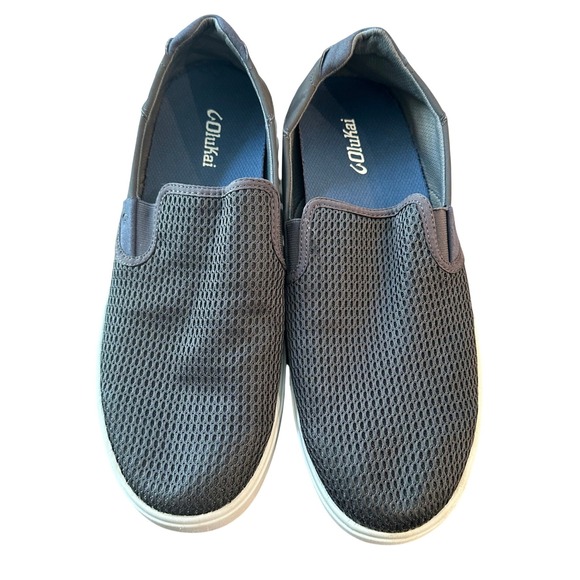 OluKai Lae\'ahi Men\'s Size 12 Grey Mesh Slip On Sneakers Pavement 10443-PVPV main image 5